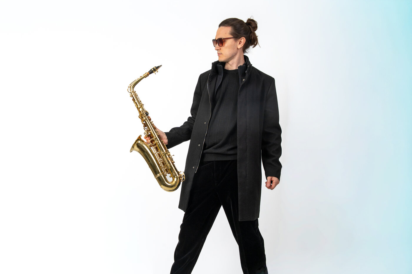 Timur Shved performing with saxophone